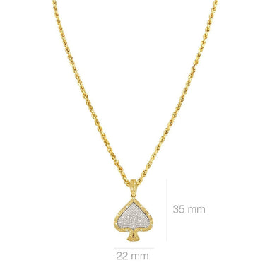 Yellow 10k Yellow Gold Diamond Spade Heart Pendant 0.10 Ctw